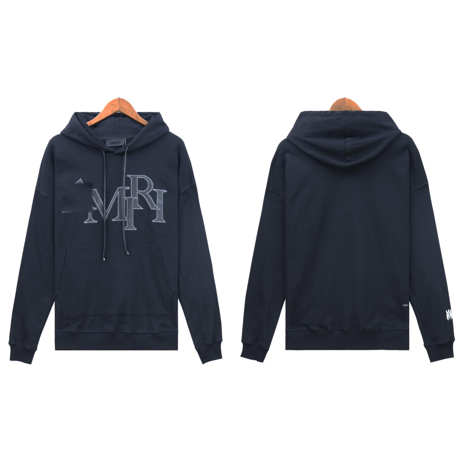 

Unisex Cotton Hoodie with Embroidered Logo - Casual and Loose Fit for Autumn and Winter M чорний