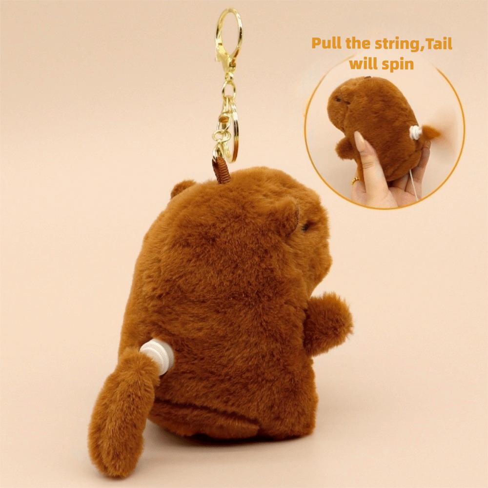 Cartoon Pendant Keychain Rotating Pendant Turtle Jitterbug Wings Bee Capybara Water Dolphin Keychain Bag Hanging Ornaments