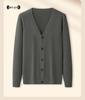 Herren V-Ausschnitt Strickjacke aus Wolle und Modal: Herbst/Winter Business Pendler Pulloverjacke