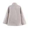 Womens Wool Blend High Neck Short Coat 2026 Street Style Outerwear Black Brown Khaki