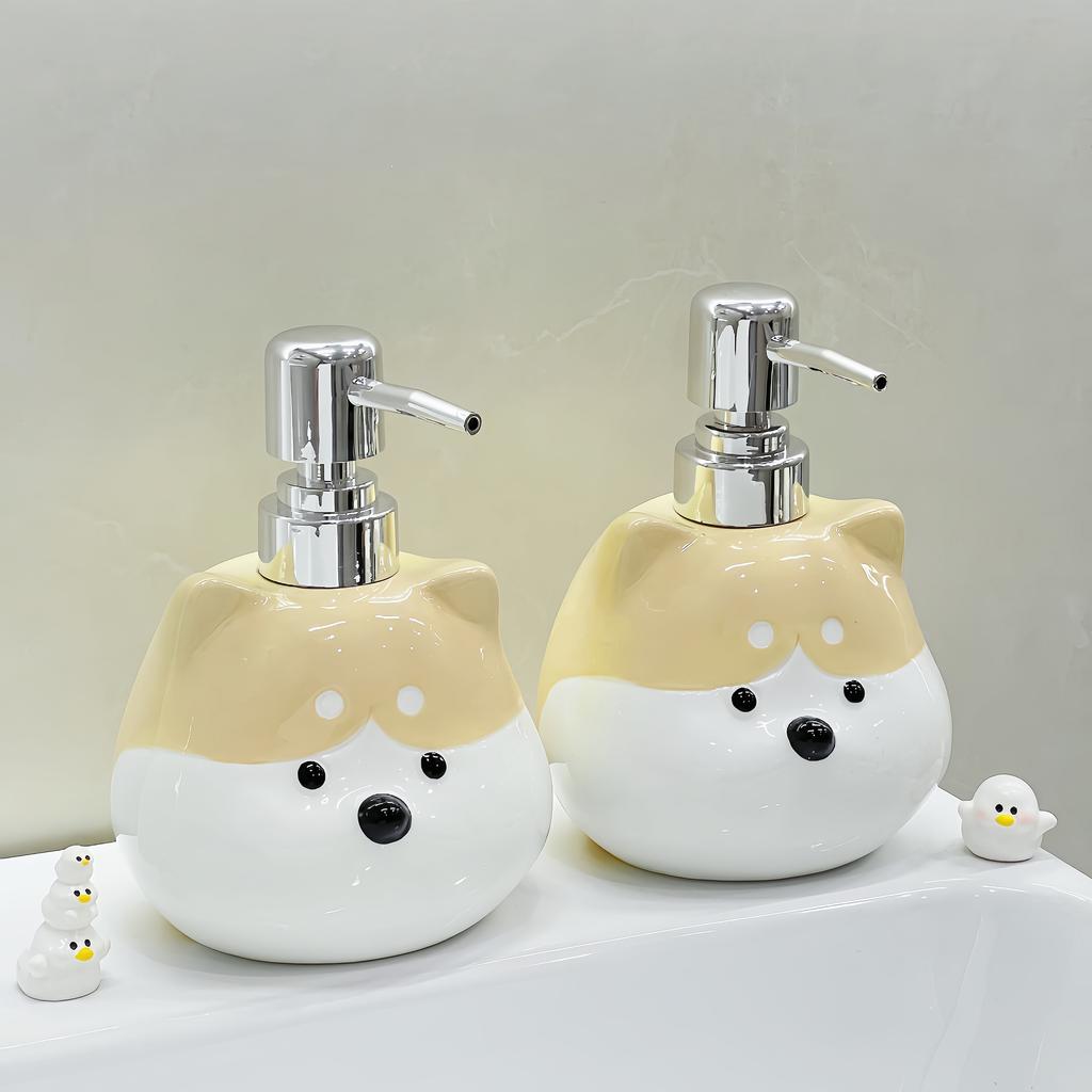 400ml Creative Chaigou lotion Bottle Press Type Bathroom Shampoo Hand lotion Bottle Ceramic Split Bottle shampoo dispenser