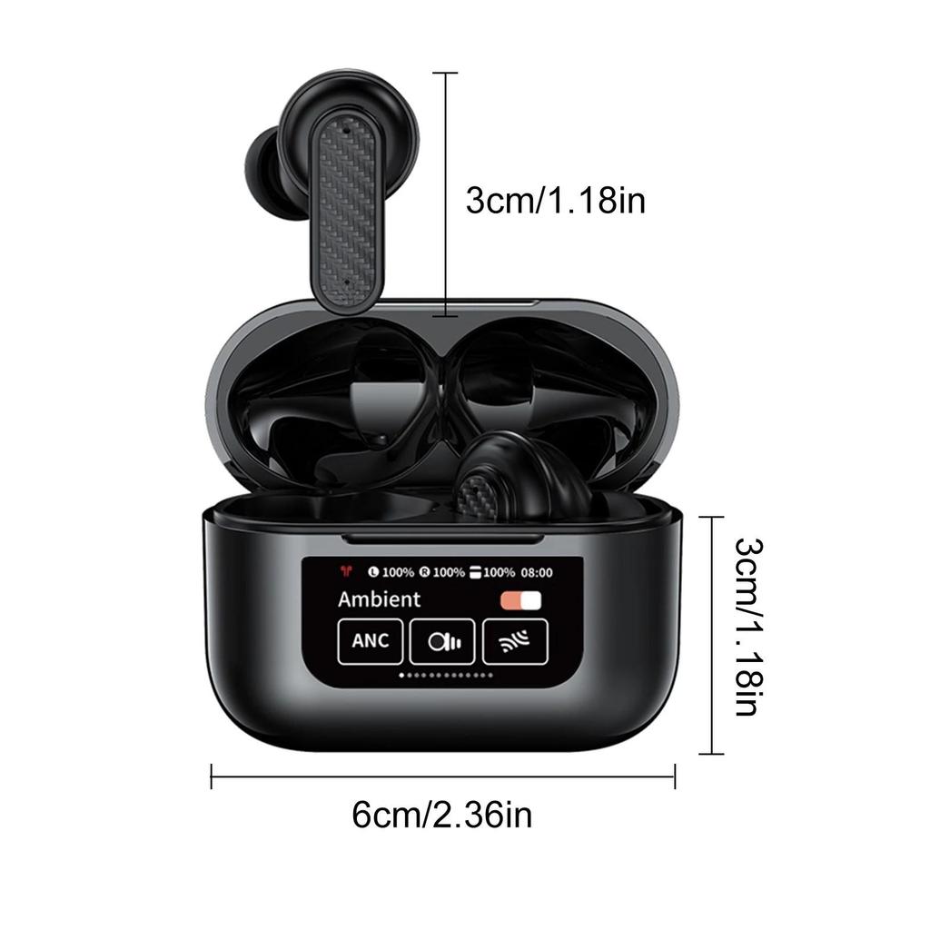 YW08 Bezprzewodowy zestaw słuchawkowy BT 5.4 z etui ładującym Smart Touch Kolorowy ekran ANC Redukcja szumów otoczenia Dźwięk przestrzenny 9D