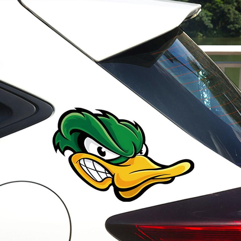 JT110#15X10cm Angry Duck Animal - Sticker Decal For Cars Windows Walls Laptops