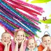 Glitter Christmas Pipe Cleaners 100Pcs Pipe Cleaners Craft Set Chenille Stem for Home School DIY Art Crafts Christmas Decoration