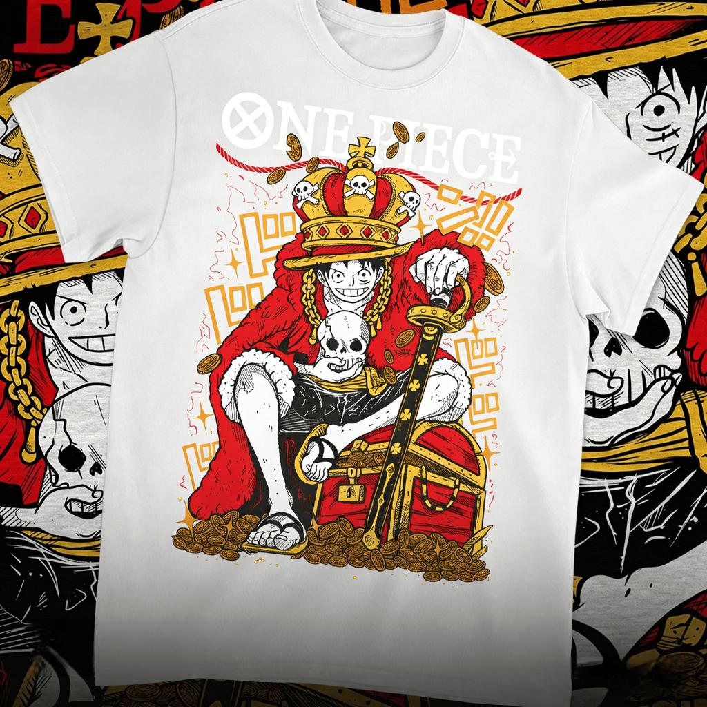 2026 Anime One Piece Luffy Tesoros Graphic TShirt 100Cotton Oversized Shirt Unisex Unisex Short Y2k Selling Popular Sleeve ONeck
