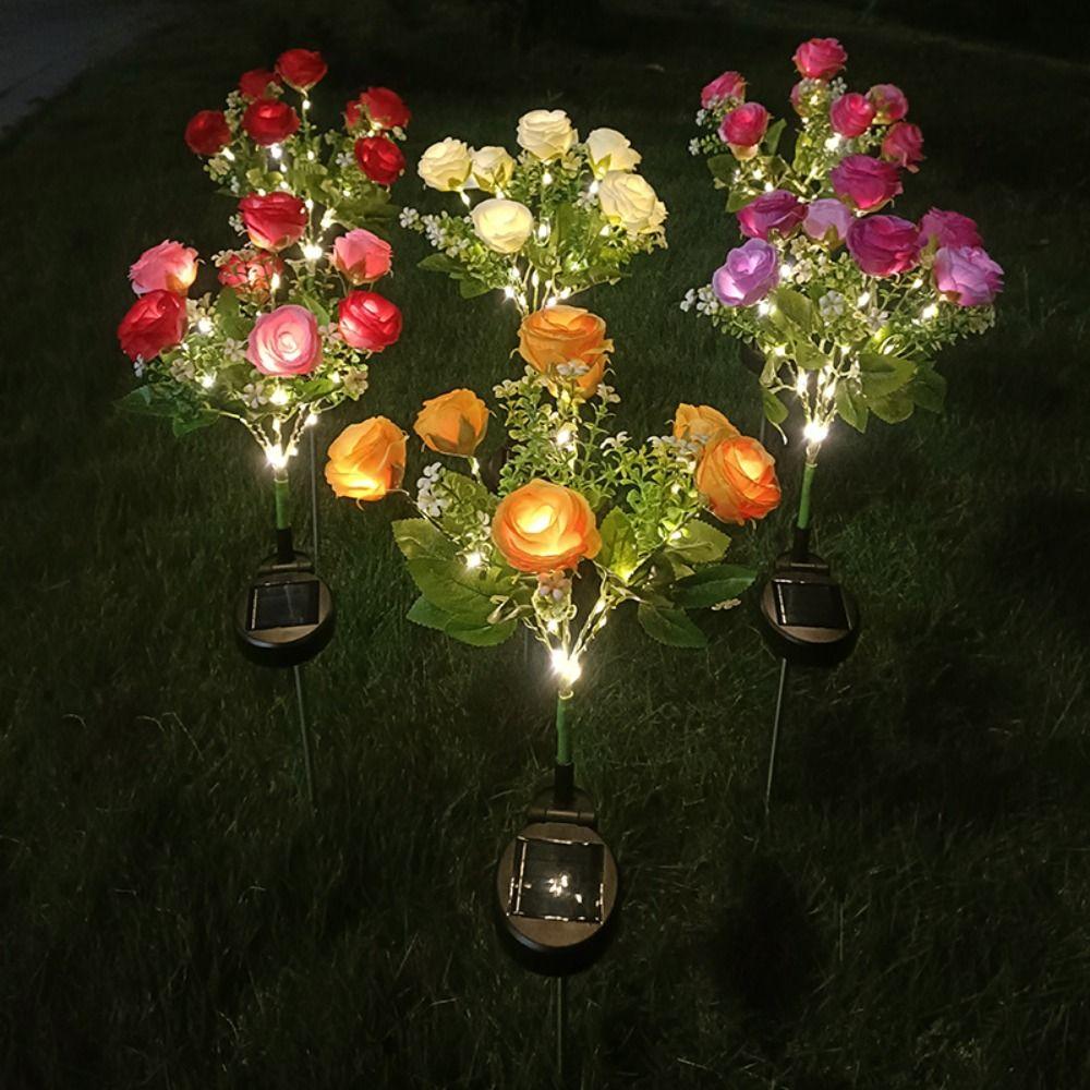 

Датчик света Солнечный светильник Rose Light 7 головок наземный газонный светильник новый двухцветный светильник Rose Flower