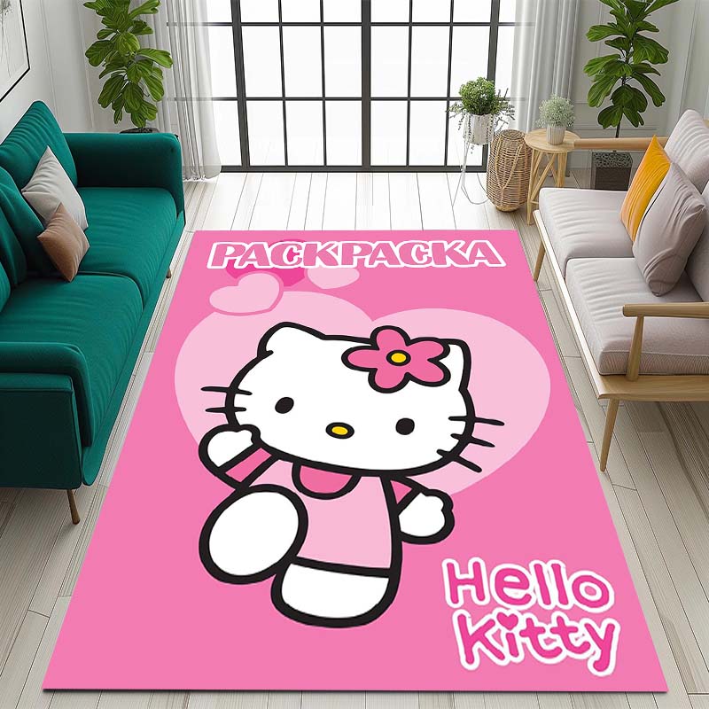 3D cute Hello Kitty cartoon rug, suitable for bedrooms, living rooms, sofas, home doormats, large size children's play mat, Q-01