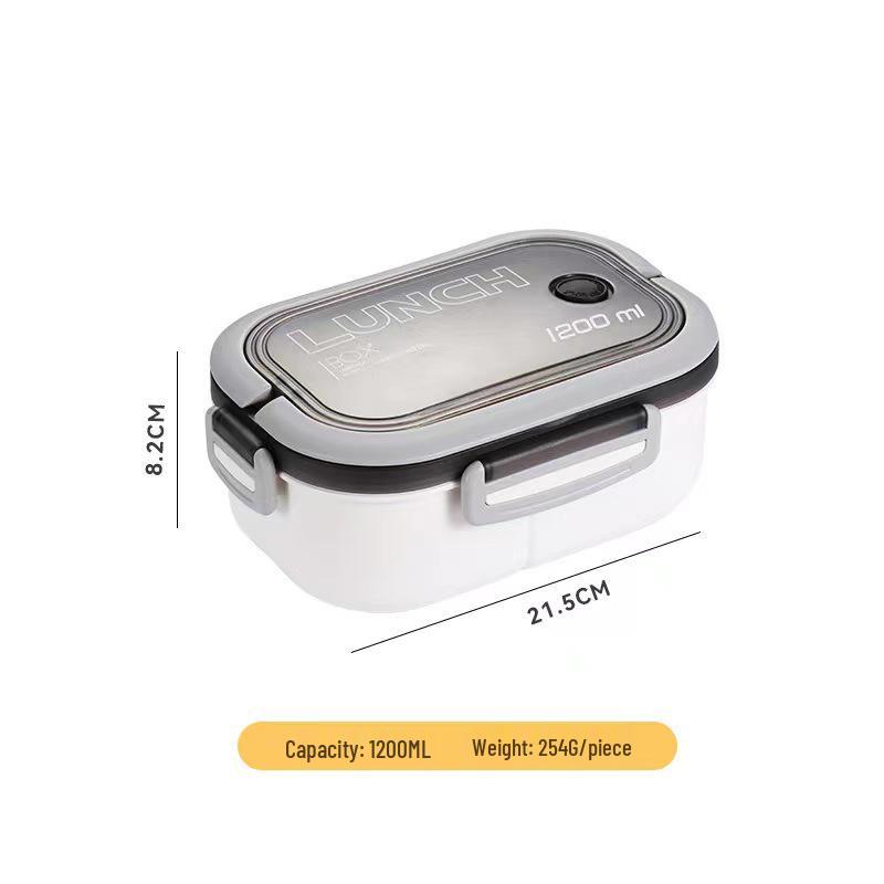 Microwave-Safe Double-Layer PP Lunch Box with Compartments