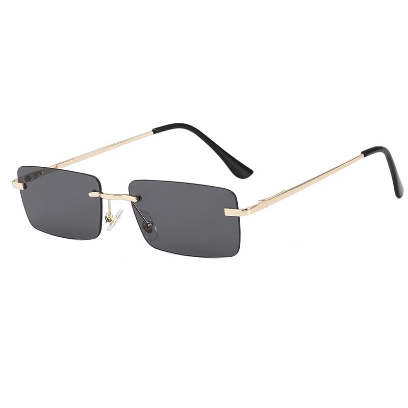 Superhot Eyewear 45700 Fashion 2020 Retro Vintage Spring Hinges Sun Glasses Small Rimless Rectangular Sunglasses