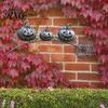 Weather Resistant Garden Stakes Halloween Ghost Stake, Rustic Yard Art Decor with Dandelion Accent, Durable Outdoor Metal Sculpture for Lawn