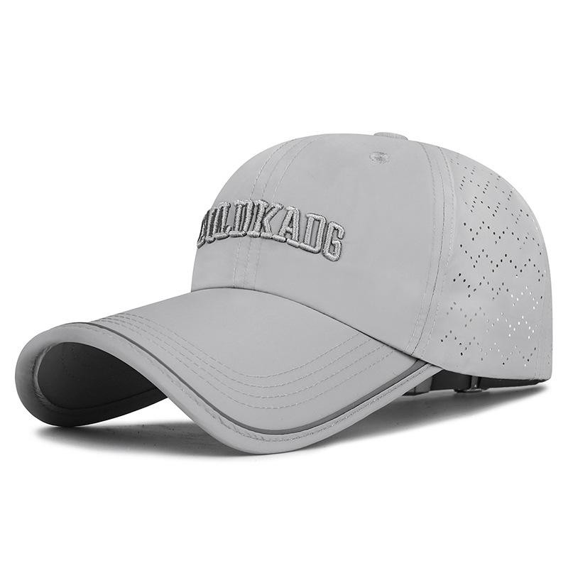Summer Long Brim Reflective Quick-Drying Cap Lightweight Breathable Embroidered Letter Outdoor Sunshade Baseball Cap