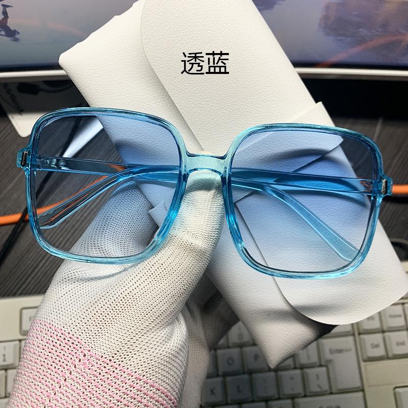 New Women'S Large Frame Square Sunglasses Women Fashion Transparent Film Sun Glasses Summer Trend Eyewear Uv400