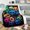 Colorful Cute Skulls Blanket Suitable For Sofa Bed Travel Camping Living Room Sofa Chair And Bed Nap Blanket Office Bed Camping Travel Multifunctional