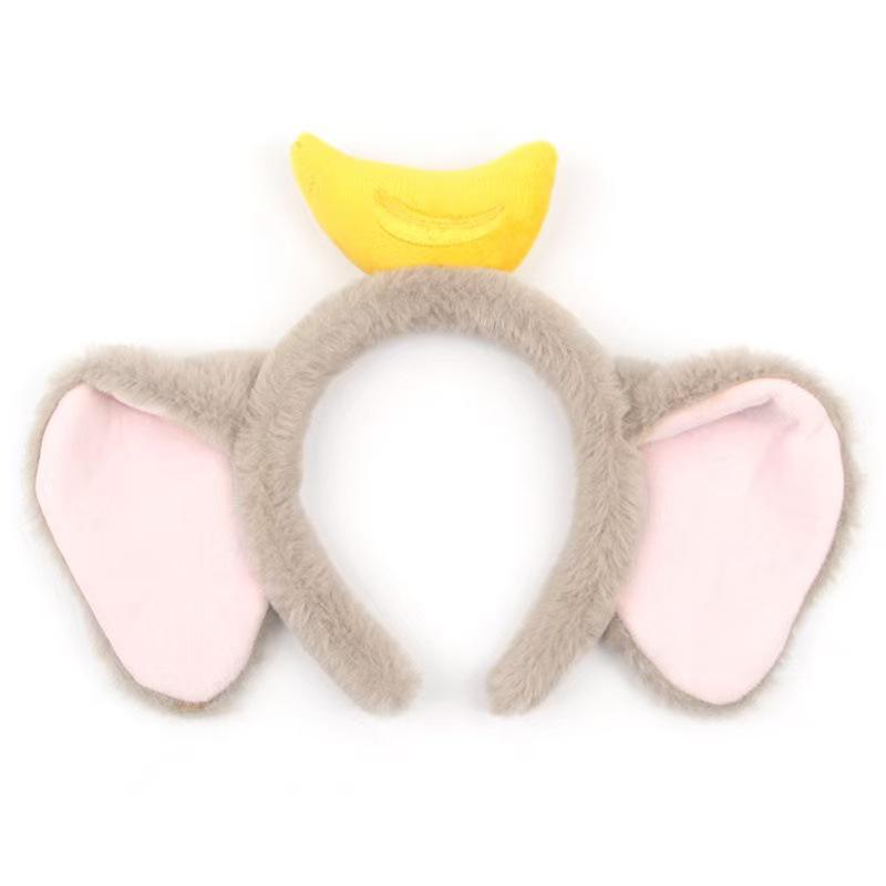 Cute Dumbo Elephant Plush Headband for Makeup & Face Washing - Adorable Cartoon Ears Hair Accessory