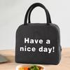 Isolierte Lunchtasche Reißverschluss Kühltasche Tragetasche Thermotasche Brotdose Leinwand Essen Picknick Lunchtaschen für die Arbeit Handtasche Essensmuster Praktische Nutzung