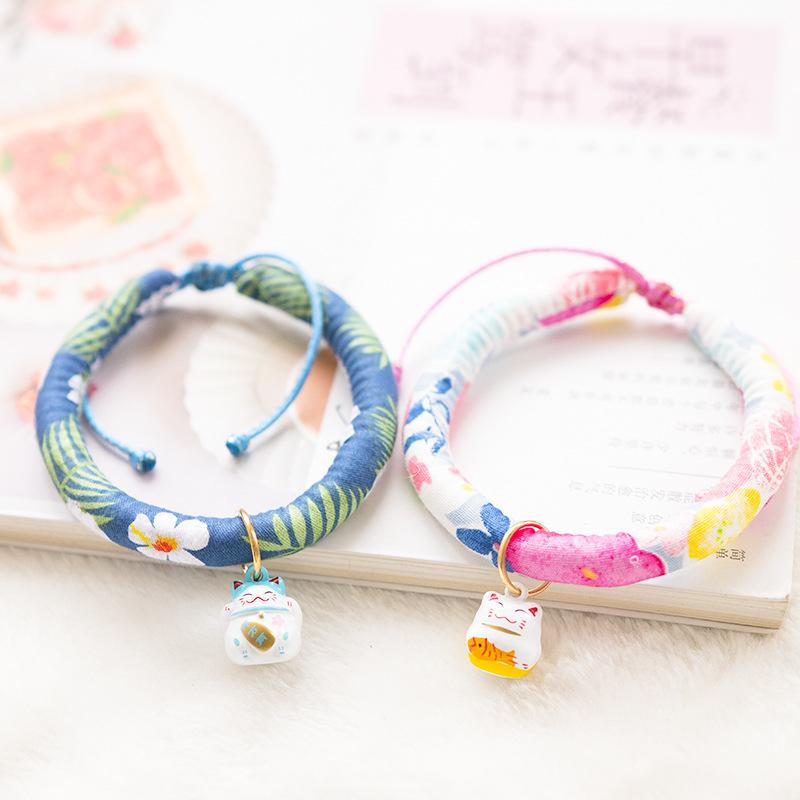 Japanese Japanese Zephyr Pet Collar Cute Little Strawberry Bells Cute Adjustable Accessories Cat and Dog Supplies