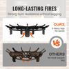 Log Grate, 27 Inch Heavy Duty Wheel Fire Grate with 6 Support Legs, Solid Powder-coated Steel Bars, Log Firewood Burning Rack Holder for Wood Stove