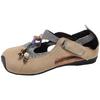 Popular new basil pine ethnic style wooden tone moral training sandals 3cm niche Mary Jane square head pedal