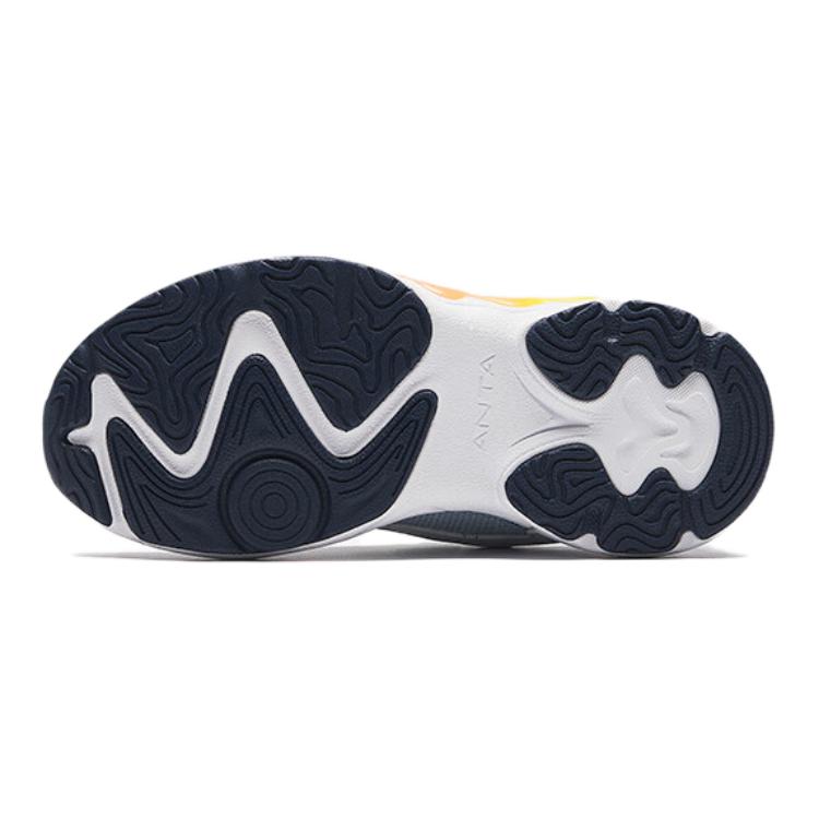 Anta Comfortable Simple Non-Slip Wear-Resistant Low-Top Casual Shoes Kids Casual Shoes White Blue 312439922-2