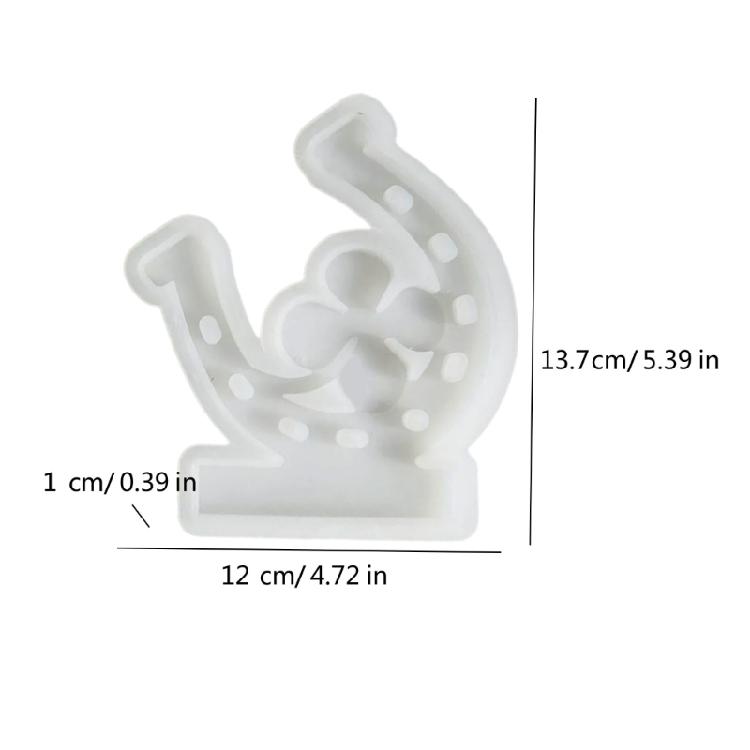 Horseshoe Candlesticks Silicones Molds Fourth Leaf Clovers Candle Holder Molds