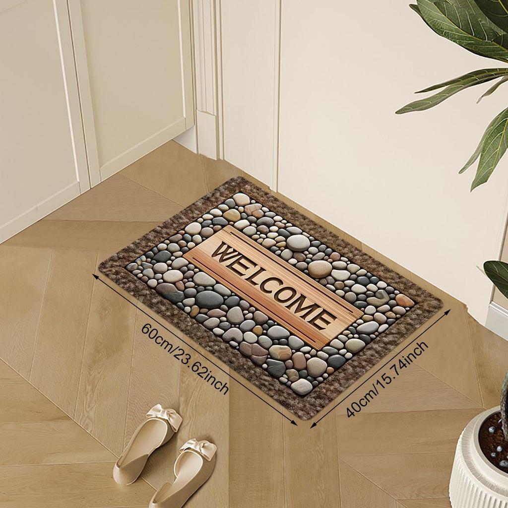 1Pcs Anti Fatigue Kitchen Rugs, Simple Stone Print Waterproof Non-Slip Thick Cushioned Kitchen Mat Heavy Duty Comfort Standing Mat for Kitchen