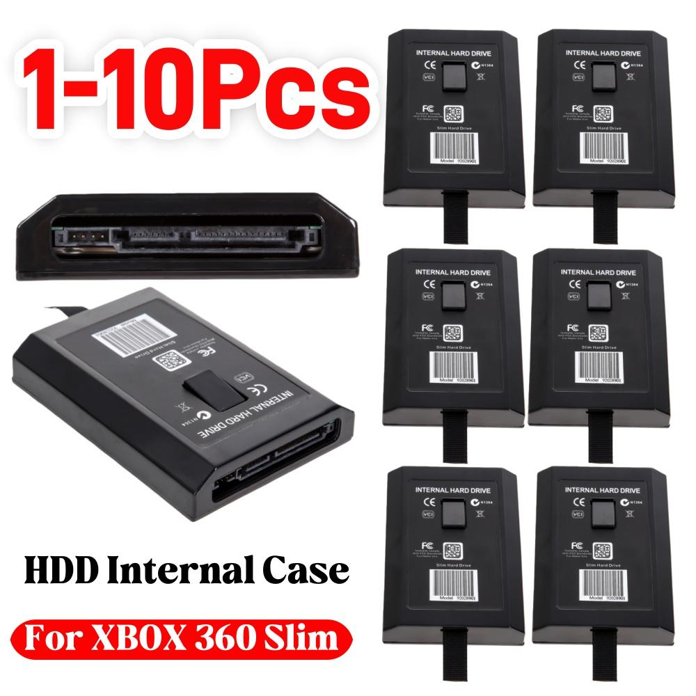 1-10 Stück Festplattengehäuse für 20GB 60GB 120GB 250GB Tragbares HDD-Gehäuse Schale Spielzubehör Ersatz für XBOX 360 Slim