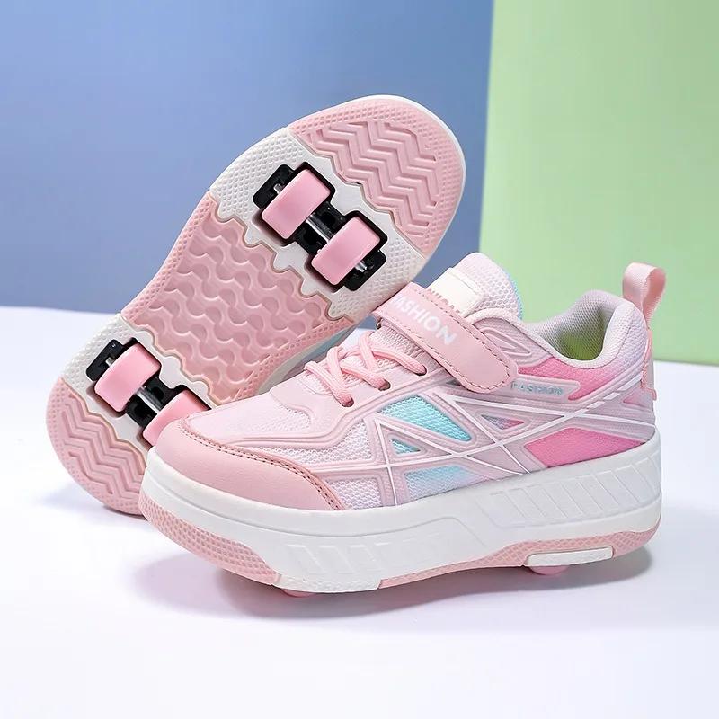 Roller Skate Shoes for Kids Boys Girls Sneakers with Detachable Wheels Sport Shoe New Roller Skates Children's Balance Training