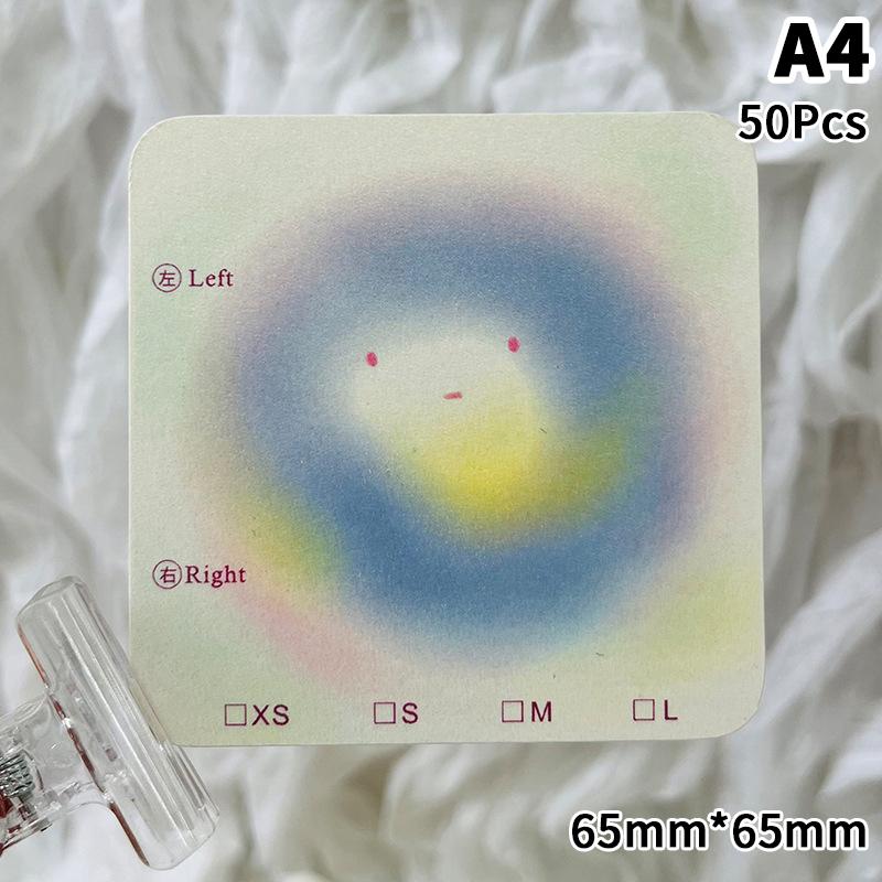 50Pcs Press On Nail Cardboard Cards 6.5X6.5Cm 8X8Cm Cartoon Pattern Nail Art Display Photo Props Card False Nail Tips Manicure