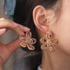 Luxury Crystal Flower Stud Earrings Gorgeous Rhinestone Earrings  Jewelry Gift