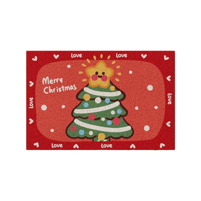 Christmas Bathroom Floor Mat NonSlip Low Maintenance Shower Door Mat for Bathroom Entryway Kitchen Floor Use