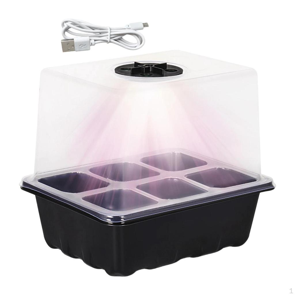 Nursery Pot with Light Growing Tray Drain Holes Reusable Humidity Domes Practical