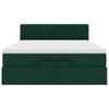 Ottoman Bed with Mattress Dark Green 140x190 Cm Velvet