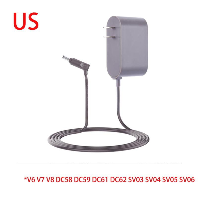 מטען לשואב אבק Dyson V10 V11 V15 SV12 SV15 V6 V7 V8 סדרת DC קו טעינה מתאם מתח לסוללה תקע אמריקאי אירופאי בריטי