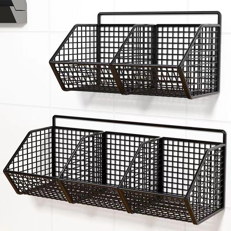 1PC Durable Metal Rack Heavy-Duty With Open Grid Design Space-Saving Vertical Garlic Wall Shelf For Vegetables 2 Sizes