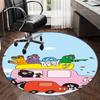 Barbapapa Printed Round Rug Carpet Chair Rug Area Rug Entryway Doormats,for Office Chair Living Room Bedroom Kitchen Room.