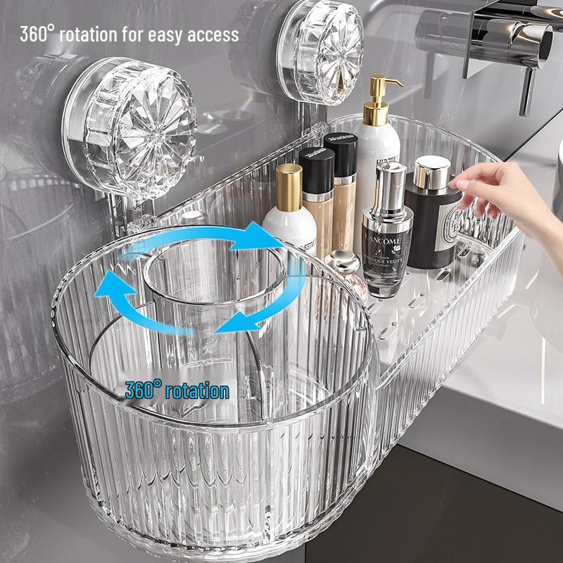 Punch-Free Suction Cup Bathroom Cosmetics Organizer