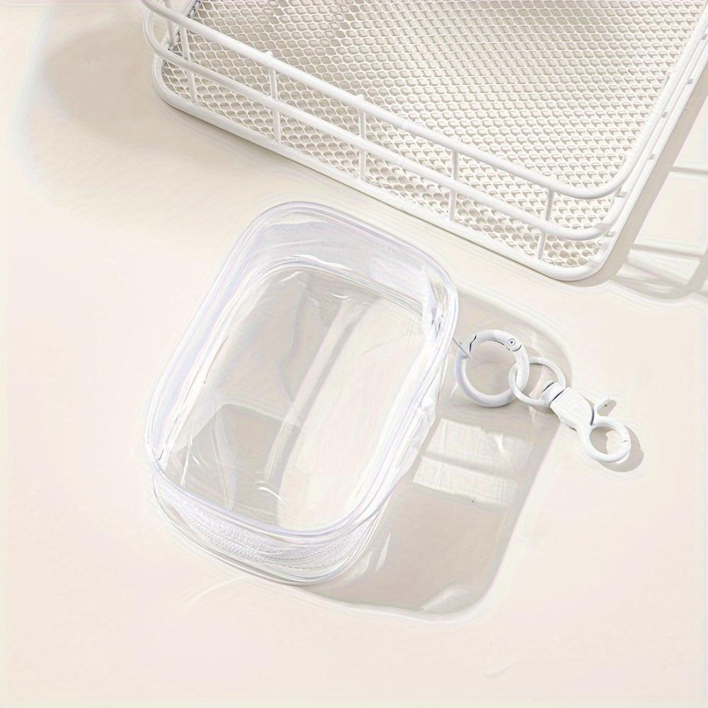 1pc Mini Storage Bag Transparent PVC Zipper Pouch Chargers Data Cables Earphones Jewelry Lightweight Portable Travel & Daily Use