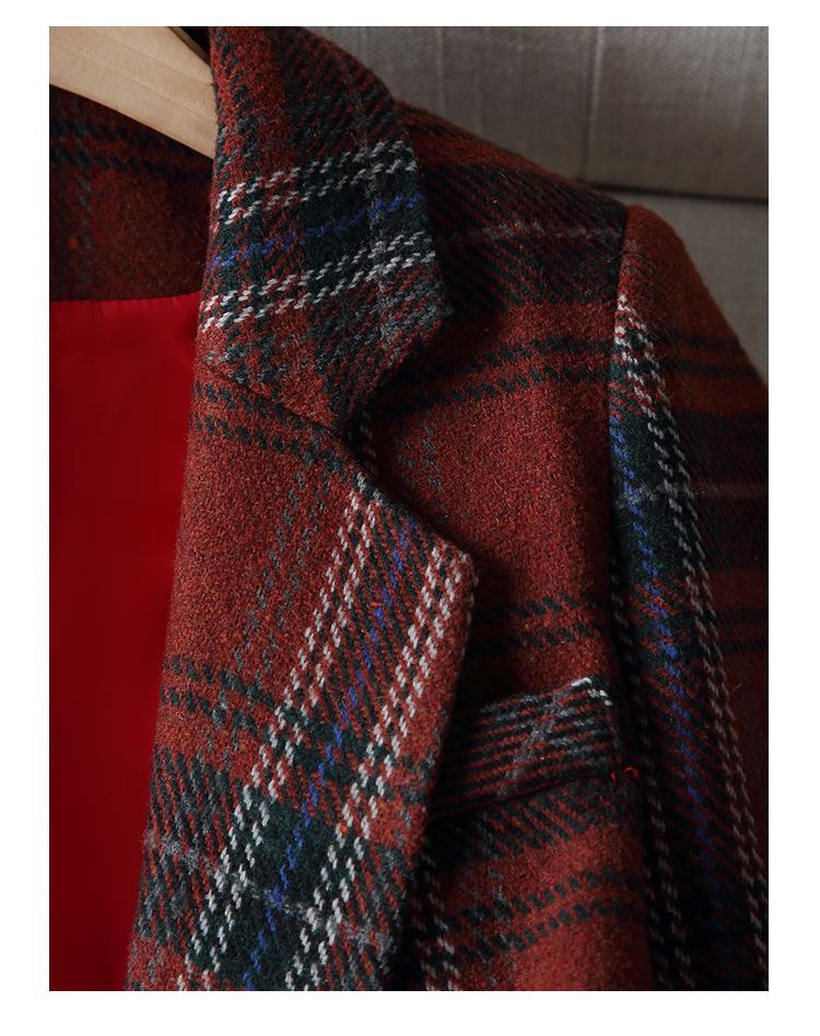 Women's Spring & Autumn Cross-Grid Blazer: Korean Business Casual British Style