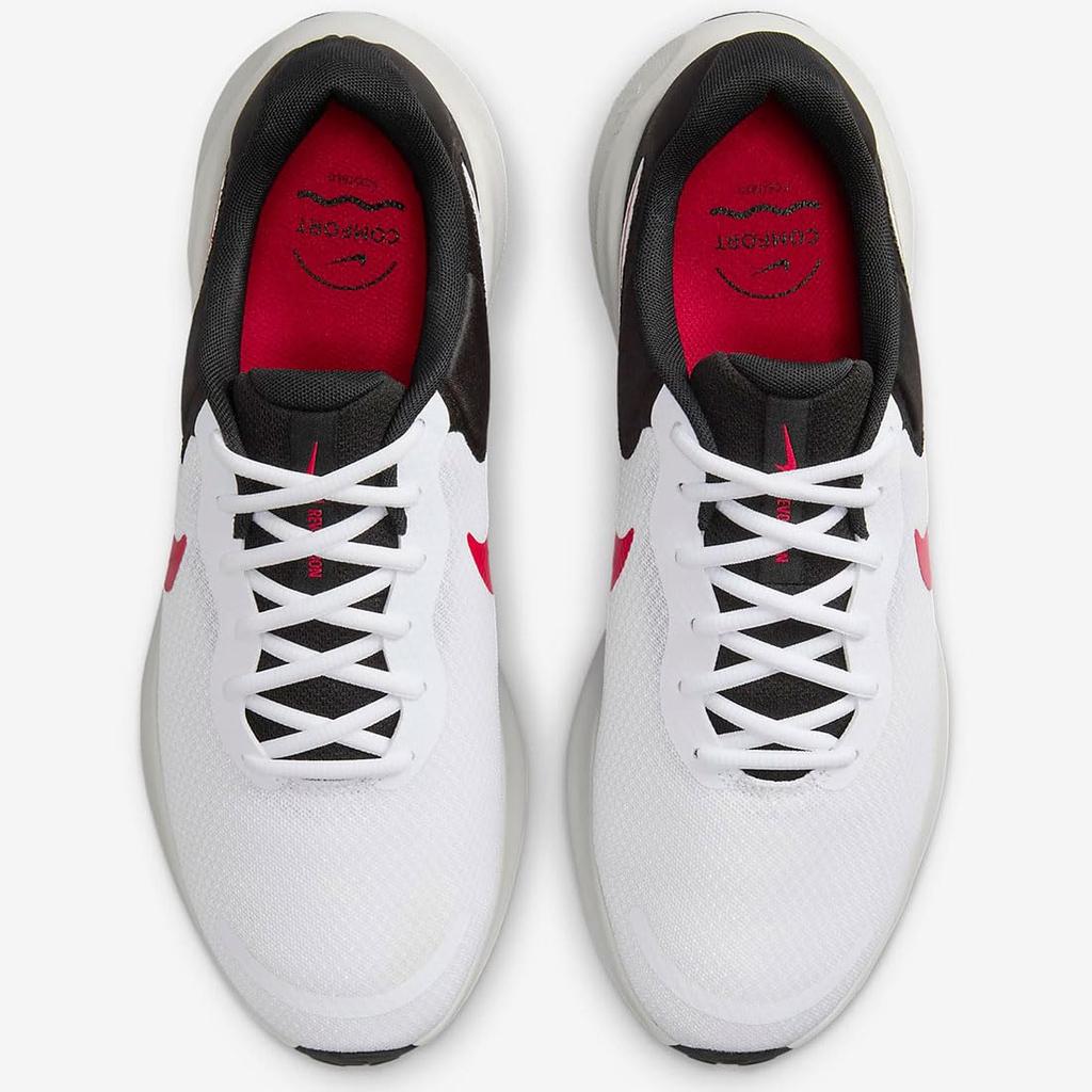 Nike Revolution 7 Size Size Sneakers, White/Black/Photodust/Fire Red, FB2207-102, 24.0cm (Japan), 8.5