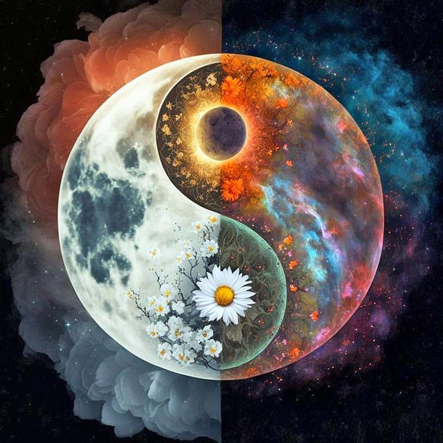 Diamond Painting Set Tai Chi Sunflower Full Square Round Mosaic Embroidery Yin Yang Landscape Home Decor