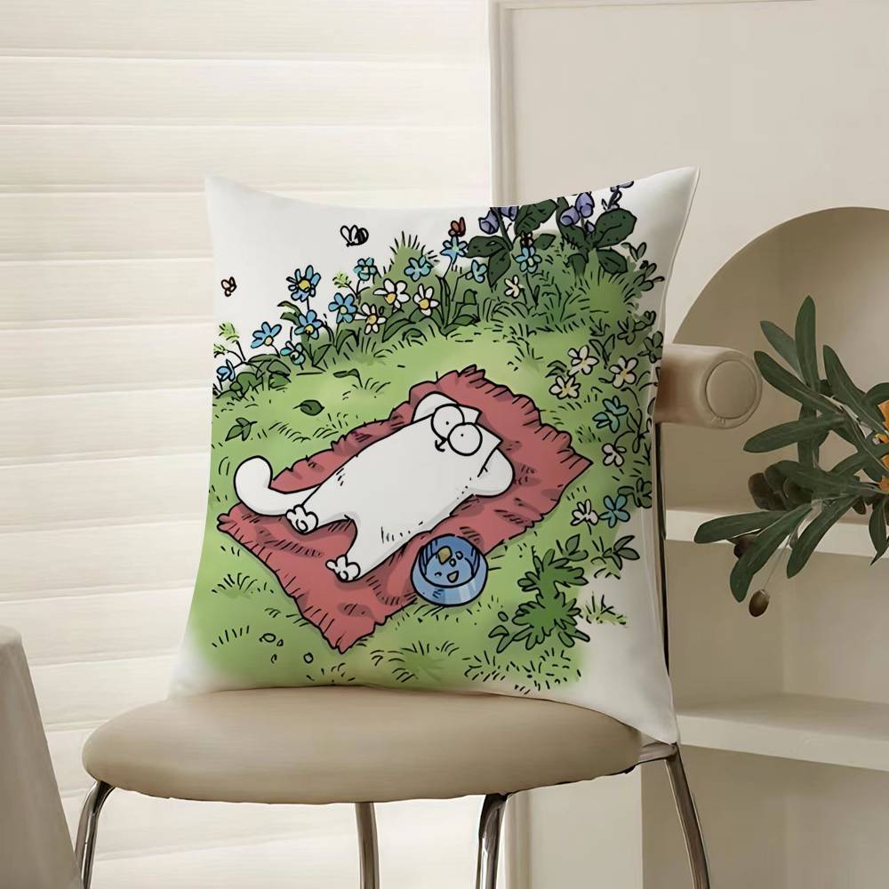 Einfacher Humorvoller Und Lustiger Stil Simons Katze Kissenbezug Komfort Sofa Bett Seidig elegant Unsichtbarer Reißverschluss Dekorative Kissenhülle