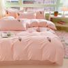 Pure Cotton Cartoon Towel Embroidered Bedding Set: Includes Quilt, Bed Sheet, and Pillowcases
