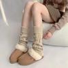Y2K Leg Warmers Autumn Winter Knitted White Slouch Socks Maillard Mid Calf Socks JK Calf Socks Leg Sleeves Sweet And Slimming