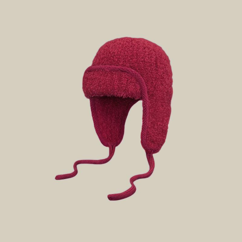 Warme Damen-Strickmütze im koreanischen Stil - Vielseitiges Lei Feng-Design für Herbst/Winter