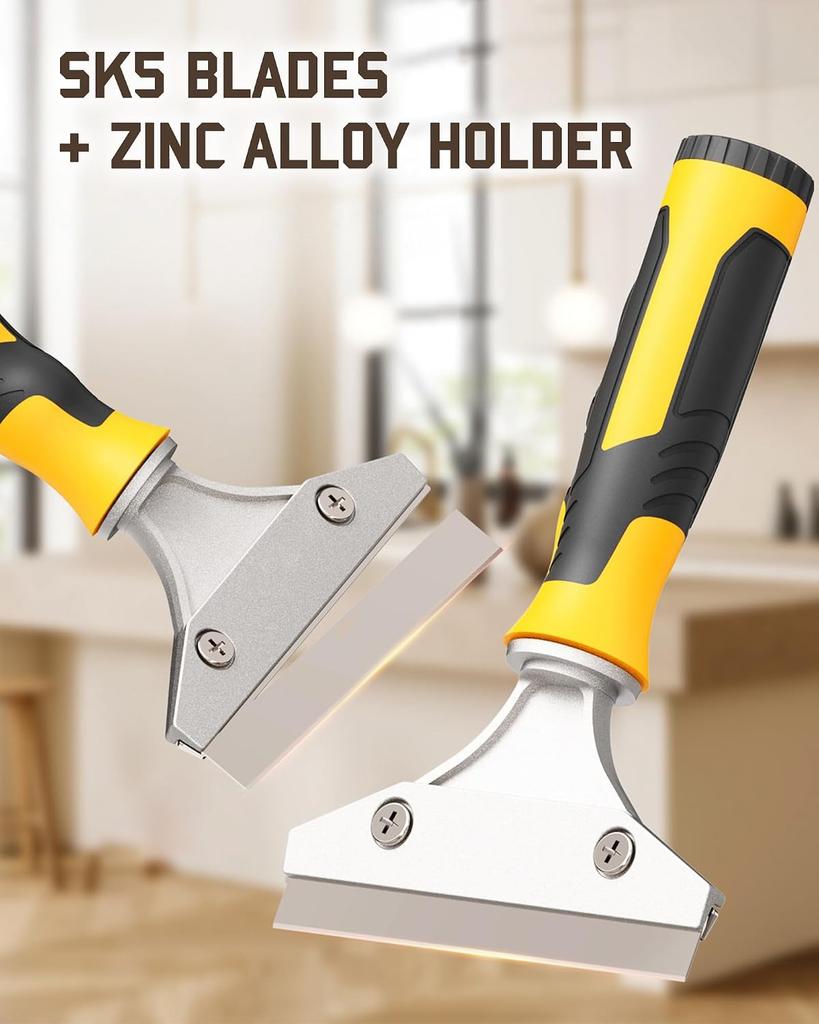 All-in-One Professional Caulk Remover Tool – Multi-Functional Scraper with Interchangeable Heads for Seamless Tile, Grout, and Bathroom Renovation