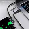60W Power Type C Cable with Led Lighting Nylon Wrapped USB C Fast Charge Cord 180 Degree Adjustable Heads For Convenient