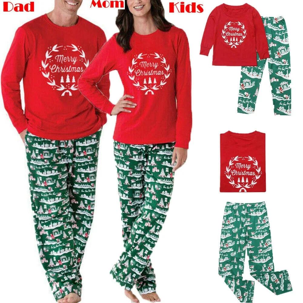 2025 European Christmas Parent-Child Pajama Set, Long Sleeve Homewear
