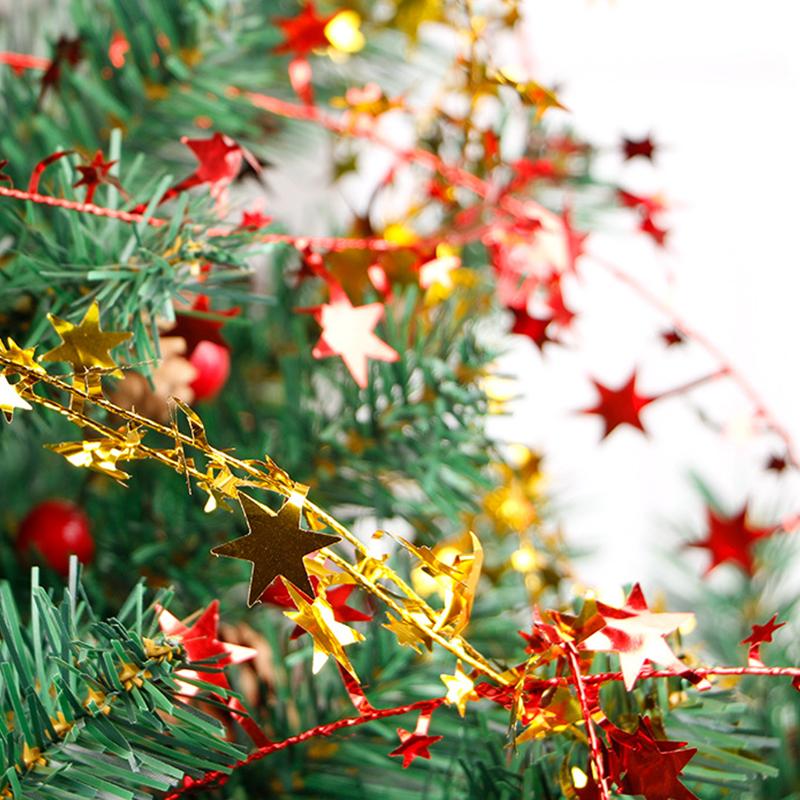 Weihnachtsglitzersternkranz Eisendrahtgirlande Weihnachtsbaum Dekorative Ranke Hängender Anhänger Ornament Hochzeitsfeier Heimdekor