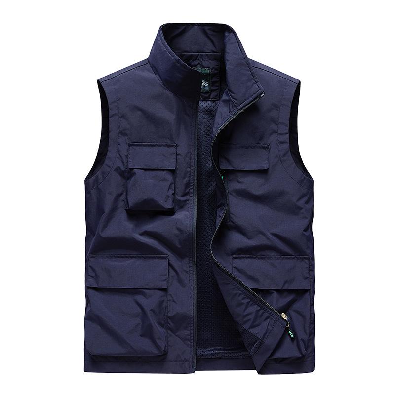 Gilet da pesca casual da uomo multi-tasche per primavera e autunno, per esterni, per mezza età e anziani