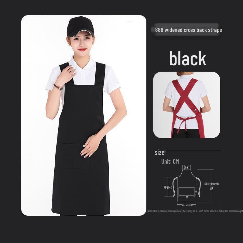 

Индивидуальный водонепроницаемый и маслостойкий фартук с перекрестной спинкой для свежих продуктов супермаркета Small Custom, 48h Delivery чёрный